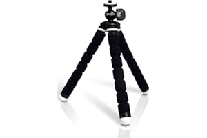 iGadgitz U3598 Lightweight Small Universal Flexible Foam Mini Tripod for Compact Cameras – Black