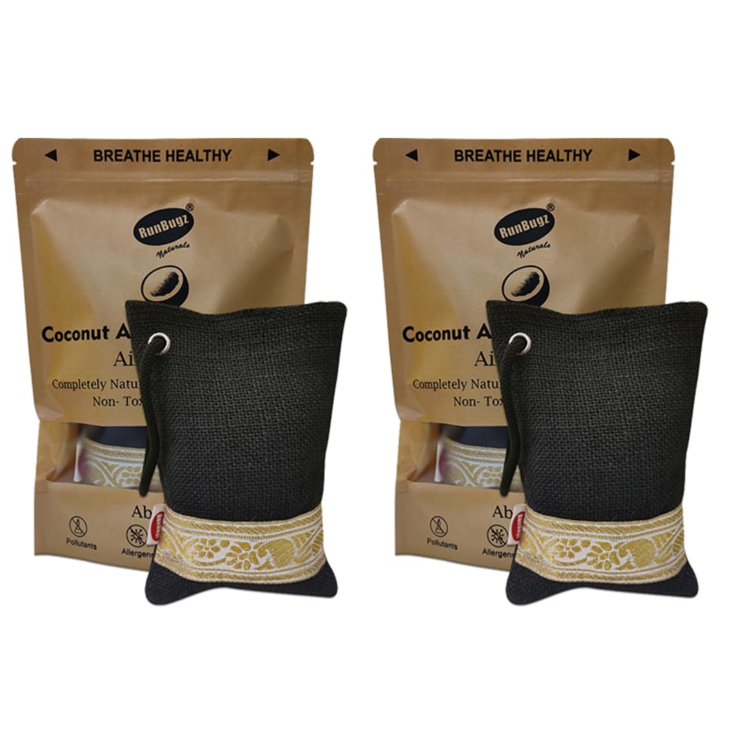 Runbugz Activated Charcoal Air Purifiers Deodorizer, Odor Absorber and Dehumidifier for Wardrobe, Fridge,Shoe Rack, Cars and 