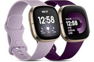 CeMiKa 2 Pacchi Compatibile con Fitbit Versa 4/Versa 3 Cinturino/Fitbit Sense/Sense 2 Cinturino, Morbido Sportivo di Ricambio Cinturini Compatibile con Fitbit Versa 4/Versa 3/Sense, Piccolo Grande