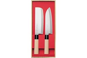 SEKI RIU SekiRyu Set 2 couteaux japonais Santoku + Nakiri SR600