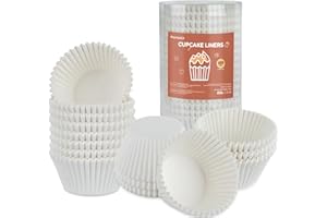 Parmedu 400 Moldes de Papel para Cupcakes: Tamaño Jumbo de 5,5cm - Cápsulas Blancas para Cupcakes