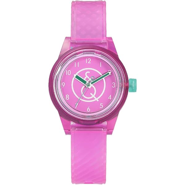 Orologio Da Polso Donna TRES CHIC - Quadrante Argento Con Cinturino In Silicone Rosa E Cristalli - Foto 2