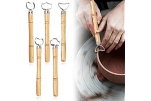 CJZZ Raspadores De Grabado Juego De 5 Piezas，Herramientas De Tallado De Cerámica De Arcilla,Herramientas De Peinado De Raspadores，Se Utiliza para Tazas De Té y Asas De Tazas De Agua