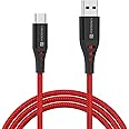 Portronics Konnect Dash 2 Unbreakable 6.5A 65w USB A to Type C VOOC Flash Charging Cable Design for OnePlus,Oppo(Red)