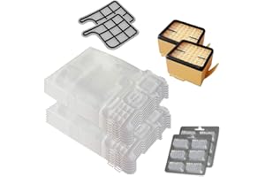 MOHMUS Juego de 12 bolsas de aspiradora + 12 ambientadores + 2 filtros Hepa + 2 filtros de protección del motor para Folletto Vorwerk Kobold 135, 136, 135 SC, VK 135, VK 136, VK135, VK136, FP135, FP136