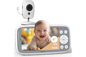BOIFUN 720P Camara Vigilancia Bebe, Visión Nocturna Infrarroja Invisible, Detección de Temperatura, Canciones de Cuna, VOX, No Necesita WiFi, Protección de la Privacidad, Material de Seguridad ABS