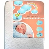 Cot Mattress 60x120 | Hypoallergenic Aloe Vera Fabric | Made in Spain | Reversible | Oeko-Tex Certified | Sanitized Treatment