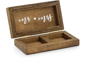 Vanharte Mr & Mrs Ringbox aus Holz I Ringkissen Alternative I Ringträgerkissen Hochzeit