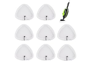 Sgizoku 8 Stück Mikrofasertücher, kompatibel mit H2O X5 Dampfmopp-Abdeckung, Ersatz-Pads, Bodenreiniger-Bezug, passend für Vax/Viledas und die meisten dreieckigen Dampfreiniger