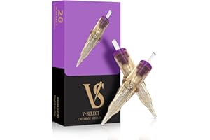 EZ TATTOO Aiguilles de Cartouche de Tatouage - 20pièces #08 (5RS) Maquillage Permanent SMP 0.25MM Round Shader Microblading Aiguille Tatouage pour Stylo de Machine à Tatouer - V SELECT