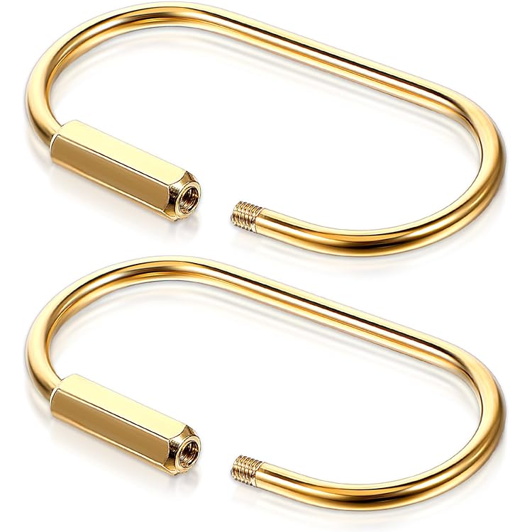 Porte-Clés à Vis En Laiton Oruola X4 - Clip Verrouillage Durable Pour Sac, Clés, Camping