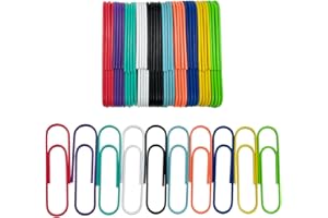 EMOTTOS Paquete de 40 clips de papel grandes, clips de papel de colores de 4 pulgadas, 10 soportes de papel de metal gigantes de colores, tamaño jumbo de 10 cm para archivos de bricolaje, documentos