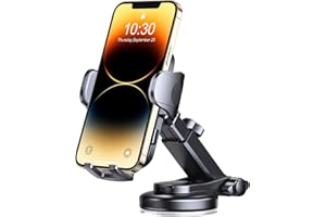 Mohard Phone Holder for Cars, Super Stable Car Phone Holder for Dashboard & Windscreen, 360° Rotation Mobile Phone Mount Cradle One Button Release with Strong Sticky Gel Pad for 4-7.0” Smartphones