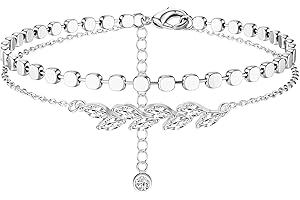Fonyiunce Tobillera Pulsera Mujer, Pulsera Tobillo de Moda para Mujer, Tobillera Plata, Tobilleras Pulseras Elegantes y Atractivas, Ideal para Complementar Estilo, para Mujeres Niñas