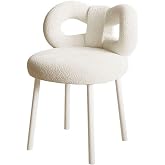 pofluany small vanity stool with bow back foot pads armless dressing chair without wheels for women girls makeup chair with b