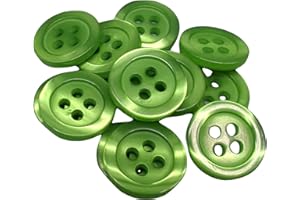 BOTIBOTON SL 50 bottoni in madreperla - 5 dimensioni e 11 colori a scelta - Prodotto e spedito dalla Spagna (Verde vivo - 12 mm)
