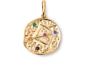 SINGULARU - Charm Organic Colors Zodiaco. Colgante en Latón con Acabado Baño de Oro de 18Kt. Charm Combinable con Collar. Joyas para Mujer