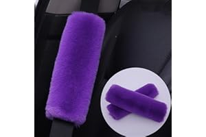 Crazy Bean 2pcs Seat Belt Pading Plush Comfort Harness Car Seat Belt Pads Soft Faux Fur Seat Belt Shoulder Pads Travel Cushion Seat Belt Covers for Adults and Kids Purple