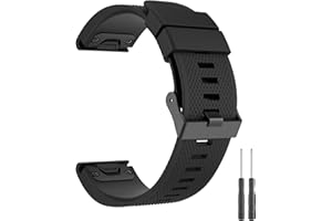 Mugust Pasek Quick Fit 22 mm, kompatybilny z Garmin Fenix 5, silikonowy pasek zamienny do Garmin Fenix 7/6, Garmin Fenix 5 Plus/6 Pro