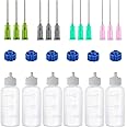HASTHIP 6 Pcs Glue Applicator Bottles, Oil Dropper Bottle With Blunt Tip Needle, 14Ga 16Ga 18Ga 20Ga For Glue Applications, Acrylic Painting, 30 ML, White
