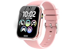 CATGIFF Montre Connectée Enfant - Smartwatch Téléphone Pour Fille Garçon avec Appel SOS, Réveil, 19 Jeux, Montre Intelligente Enfants de 4 à 12 Ans Cadeau avec Musique, Appareil Photo, Lampe Poche, Rose