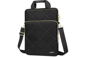 MOSISO Pionowa torba na ramię na laptopa, torba na komputer, pikowana torba listonoszka w rombie z przednią kieszenią, uchwytem i paskiem