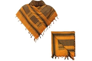 SHOPUKASA Cotton Shemagh Tactical Military Scarf Palestine Scarf Keffiyeh Head Neck Wrap for Men & Women + Paper Bag