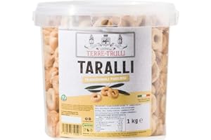 Terre Dei Trulli Tarallini Tradizionali - 1 Secchiello Da 1kg | Taralli Pugliesi Per Uno Snack Veloce E Gustoso | Snack Salati Per Un Aperi Snack Genuino