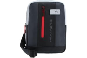 PIQUADRO CA1816UB00 Borsello in Pelle, Grigio/Nero, 21 x 27 x 6 cm