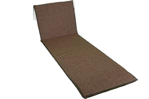 GHIOCUSCINI, Cuscino per Lettino Mare Spiaggia, per Esterni, da Giardino Lunghezza cm 52+130 Larghezza 57 h. 4 cm SFODERABILE COT/POLY (Marrone)
