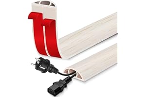 LEFUNOM Passage de Cable au Sol adhésif goulotte Passe Cable Flexible en PVC pour la Management Bureau de Sol (Bois d'érable, 30mm×3m)