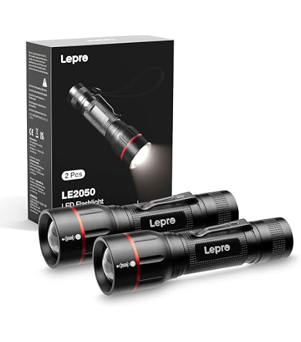 Lk360 Flashlight – Survival Flashlight With 3 Modes, LCD Display, Type-C Charging, Can Start A Fire – Ideal For Camping, Hiking & Emergencies (2-Pack)