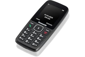 Panasonic KX-TF400EXB 4G przyjazny dla użytkownika telefon komórkowy z przyciskami, Volte, 200 godzin czuwania, funkcja ładowania USB C, wyświetlacz 2,4 cala, Bluetooth, latarka LED, aparat