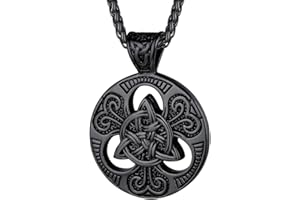 FaithHeart Collier Viking Nœud Celtique Personnalisable,Pendentif Croix Medaille Noeud Celtique