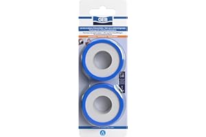 GEB Lot de 2 rubans d'étanchéité en PTFE - 12 m x 12 mm pour l'étanchéité des raccords filetés - compatible eau potable, Blanc