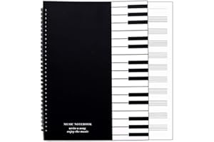 ‎HONGECB HONGECB Notenheft Komposition Manuskript, 50 Blatt / 100 Seiten, DIN A4 / 285 x 210 mm, 10 Notensysteme pro Seite, Spiralgelochte Gebundenes, Dickes Notenbuch für Musikunterricht und Musikkünstler