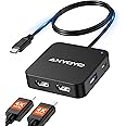USB C HUB Dual HDMI, USB C Docking Station Dual Monitor, ANYOYO Dual 4K60Hz HDMI Adapter, USB C Data HUB, Power Delivery 100W PD, 5Gbps USB 3.0 Port(2A+C), USB C Multiport Adapter for MacBook Air/Pro