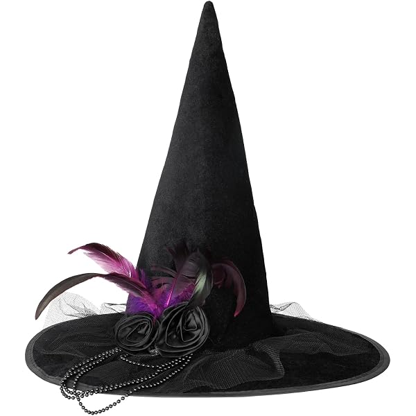 LUTER Halloween Hexenhut (schwarz, 45x45 Cm) – Mit Quasten, Für Kostüme & Cosplay