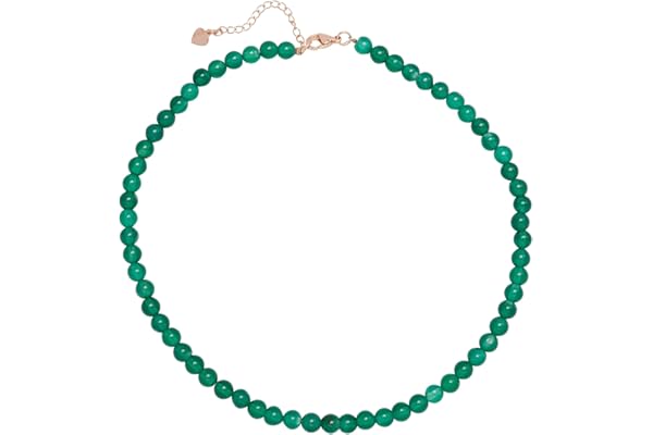 Collar Gargantilla con Cuentas de Piedras Preciosas Naturales de 6mm para Mujeres y Niñas, Collar de Sanación Chakra, Collar de Capas Apilables (Ágata verde)