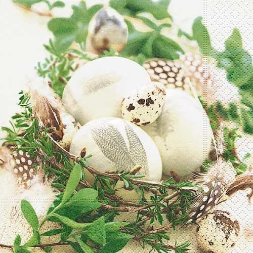 Preisvergleich Produktbild Osterserviette - Design Osternest aus Zweigen