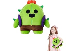 Emafymb Kaktus Plüschtier, 25cm Kuscheltier Cactus, Brawl Stars Kuscheltiere Cactus, Kaktus Plüsch, Cactus Toy Doll, Geeignet als Geburtstagsgeschenk für Kinder und Erwachsene (A)