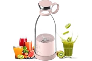 TETIPA Mixeur portable 350 ml Multifonctionnel Jus de fruits frais Rechargeable USB Rose