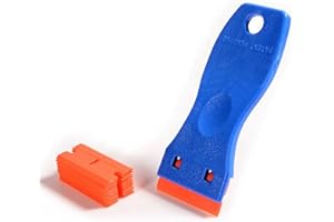 CANOPUS Grattoir Plastique Grattoir Verre Vitrocéramique NE RAYE PAS LA SURFACE Très Résistant Grattoir Lame de Rasoir avec 10PCs Lames de Rasoir en Plastique pour Enlever Les étiquettes Autocollant