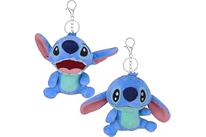LGQHCE S-titch Llavero 2 Piezas Llavero de Felpa Dibujos Animados Colgante de Llavero S-titch Keychain Animados Accesorio Animados Colgante Mochila Coche Colgante Llavero Baratijas