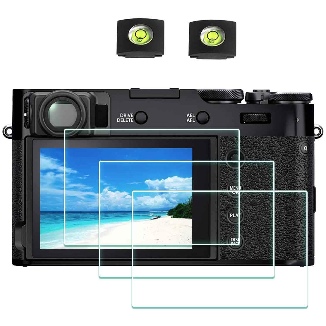X100V Screen Protector for Fujifilm X100V Fuji Film Digital Camera [3Pack] with Hot Shoe Cover, ULBTER 0.3mm 9H Hardness Tempered Glass Cover Anti-Scrach Anti-Fingerprint Anti-Bubble Anti-Dust