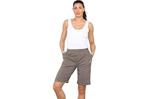 Faozo® Women's Cherry Berry Shorts - Ladies Plain Stretch Fit Pull On Elasticated Waist Summer Short Pants Plus Size UK 10-24