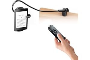 hogance Supporto per Kindle con RF Telecomando Pagina Turner (HKRC002, Nero), Supporto per eReader e Telecomando volta pagina, Accessori per la Lettura di Kindle/iPad/Tablet