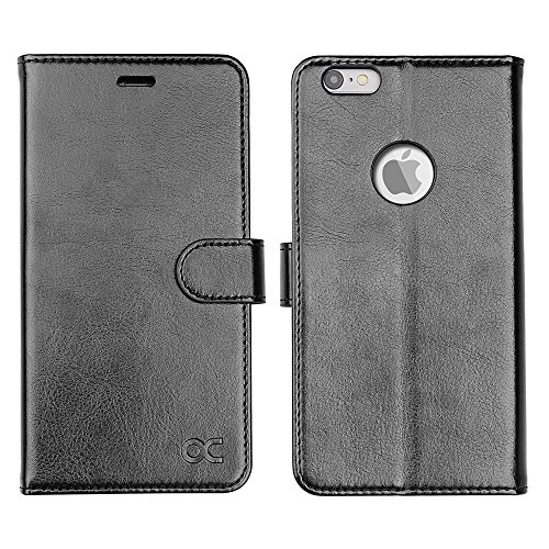 OCASE iPhone 6 Case iPhone 6S Case [Screen Protector Included] Wallet Leather Case For Apple iPhone 6/6S Devices - Black