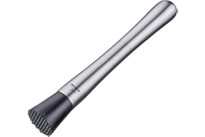 Westmark Pilon à Caïpirinha, Monopol Edition, Longueur : 21 cm, Acier inoxydable/plastique, Sol, Argenté/noir, 62793360