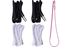 PLABBDPL 4 pezzi Cordoncini di ricambio con coulisse, cotone con cordoncino e 1 pezzi attrezzi per infila flessibile per pantaloni della tuta Felpe con cappuccio Scrubs Giacche Pantaloncini Lacci